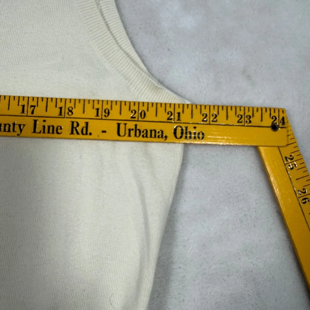 Polo Ralph Lauren Vintage Men V‎ Neck Sweater Vest Cream XL Pima Cotton Preppy